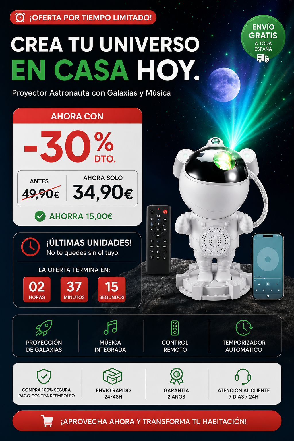 Proyector Astronauta Galaxy™