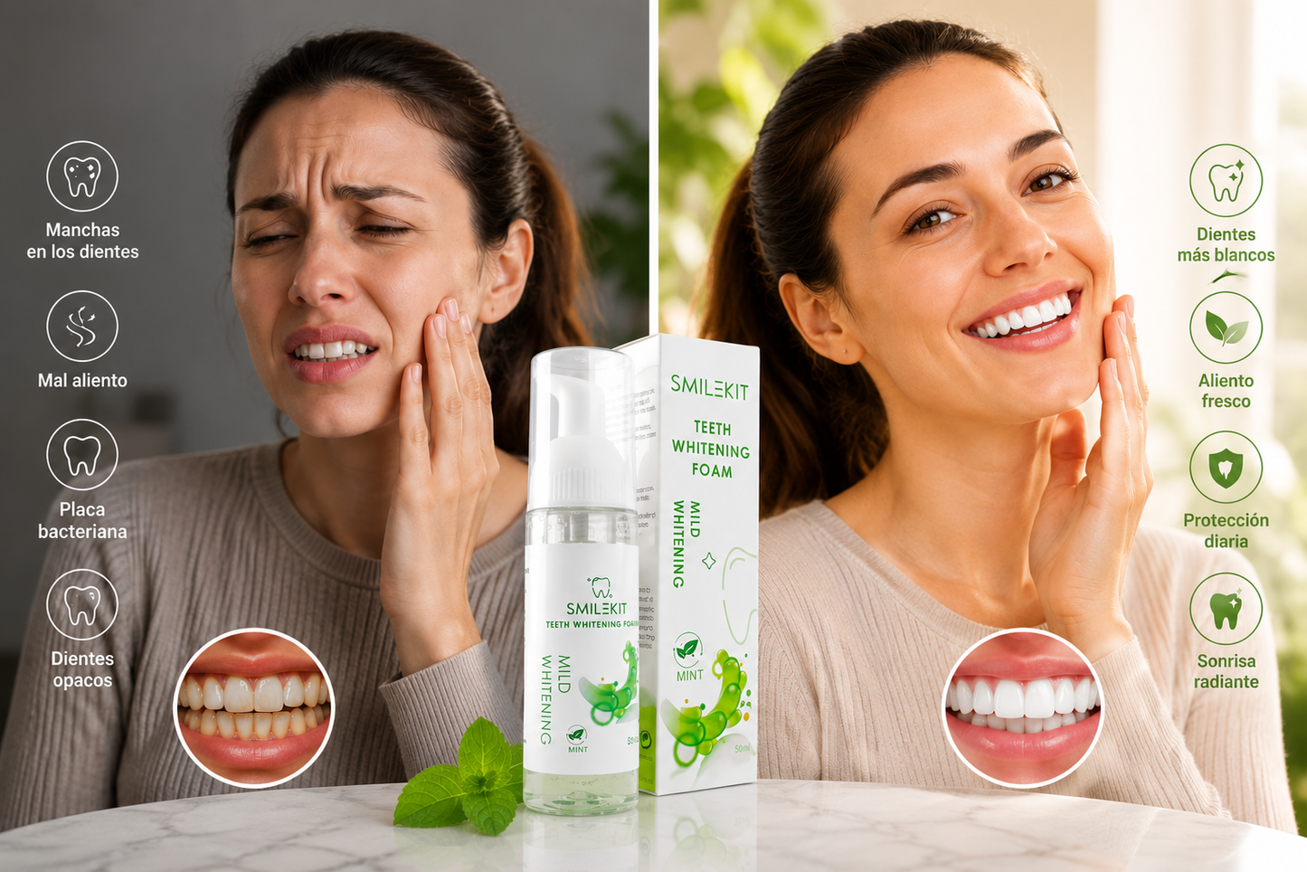 WhiteSmile Pro™ | Espuma Dental Blanqueadora para una Sonrisa Más Brillante