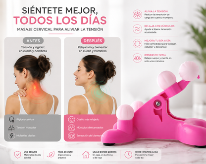 NeckRelax 6D™ | Masajeador de Cuello con 6 Nodos de Masaje Tipo Shiatsu