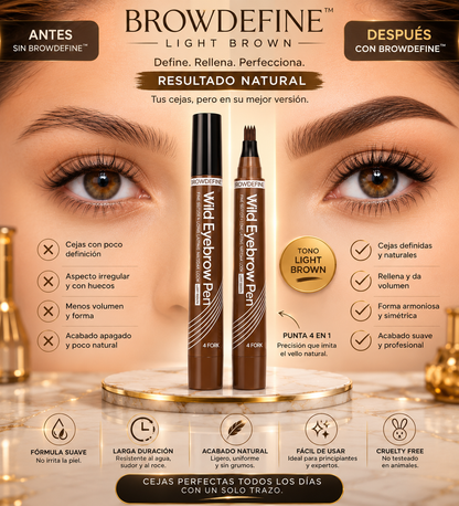 BrowDefine™ | Lápiz de Cejas Nº1 Light Brown para unas Cejas Más Definidas
