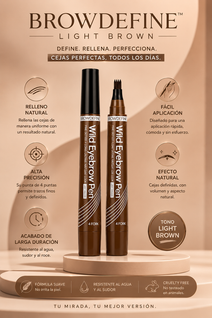 BrowDefine™ | Lápiz de Cejas Nº1 Light Brown para unas Cejas Más Definidas