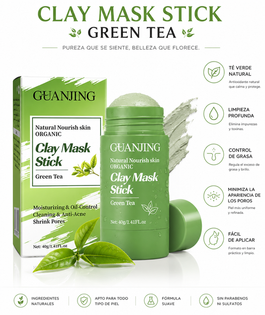 Green Tea Glow™ | Mascarilla Facial de Té Verde para una Piel Limpia y Fresca