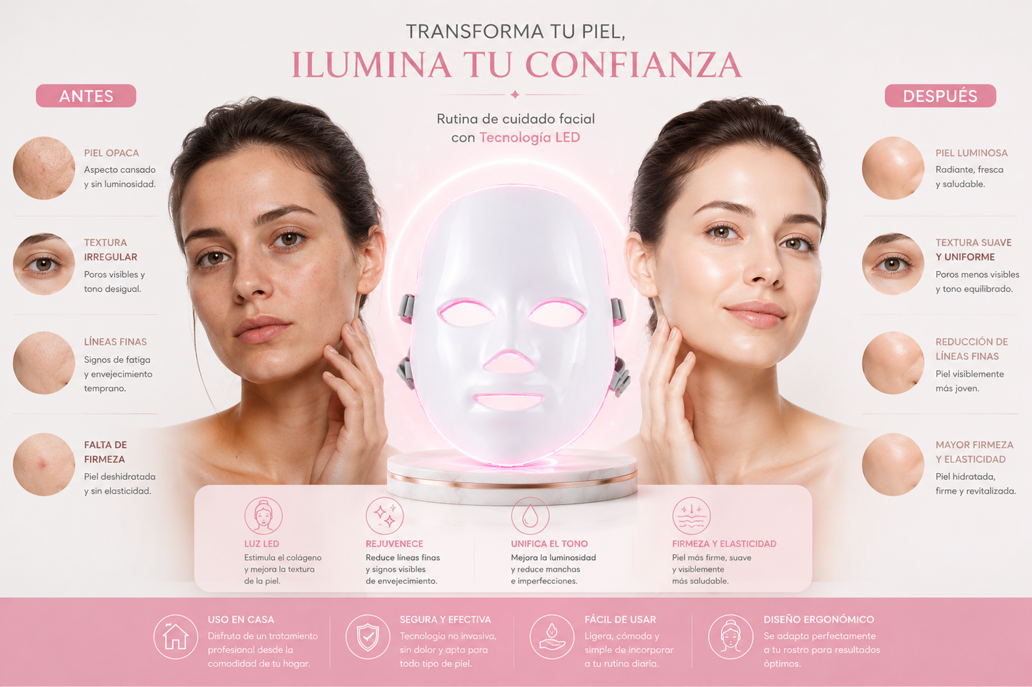 LumiFace Pro™ | Máscara LED para una Rutina Facial de Nueva Generación