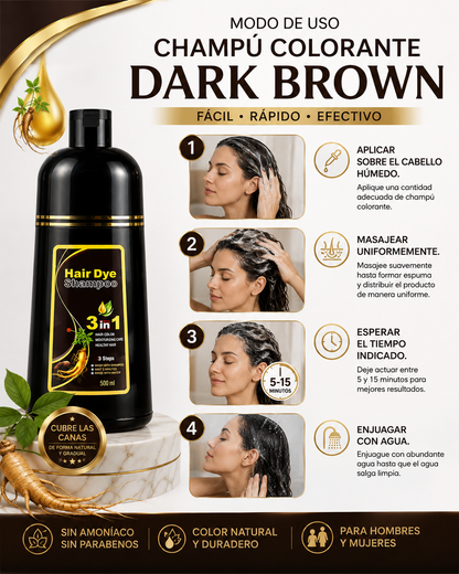 Recupera un Color Natural en Solo Minutos con Dark Brown™!